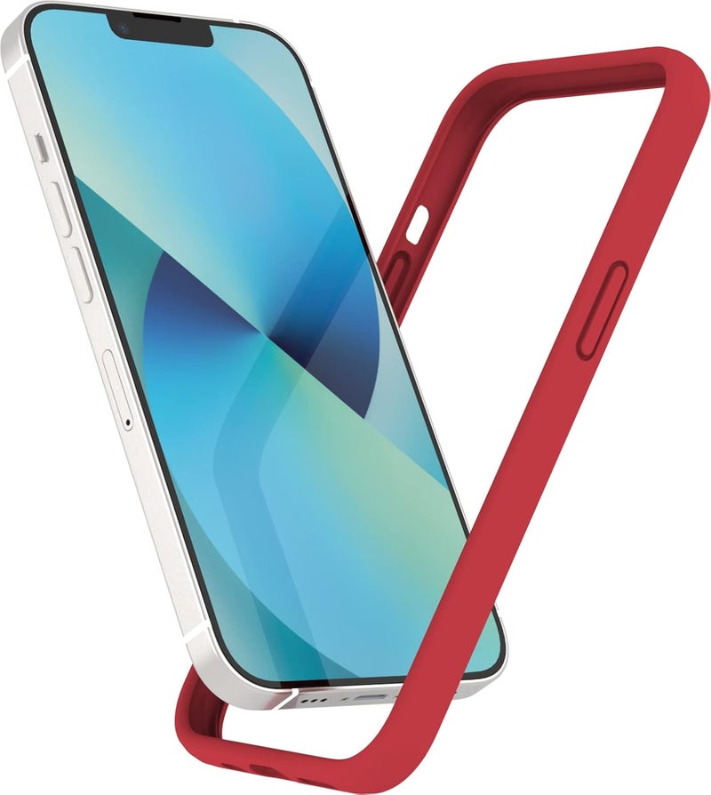 K TOMOTO Compatible with iPhone 13 Mini Bumper Case (5.4 Inch), Liquid Silicone Protective Frame [Raised Edge & Drop Protection] Silky and Soft Touch, Red - Image 1